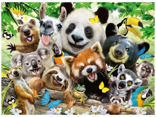 Ravensburger: Puzzle 300 db - Vadvilág-szelfi