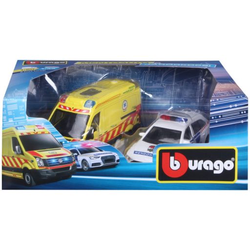 Bburago - Magyar VW mentőautó és Audi A6 rendőrautó