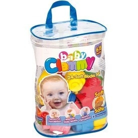 Clemmy Baby Puha építőkockák - 24 db táskában