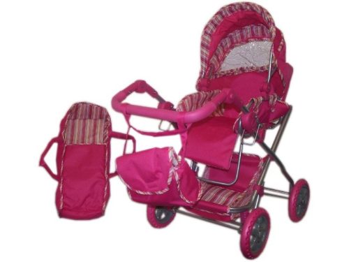 Rózsaszín Babakocsi  Gyerekeknek - Táskás