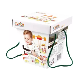 Cubika Fa építőkocka fiúknak 54 darabos készlet