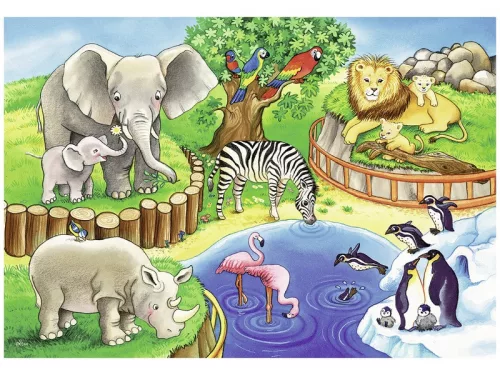 Állatkerti állatok 2 x 12 darabos puzzle