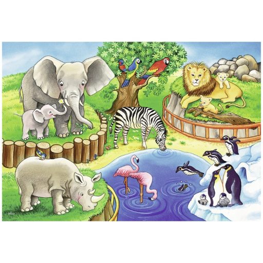 Állatkerti állatok 2 x 12 darabos puzzle