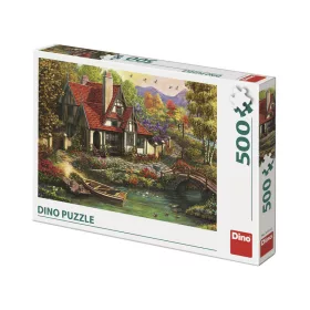 Puzzle 500 db - Ház a tónál