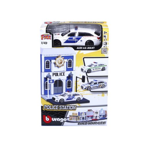 Bburago city 1:43 - Audi A6 rendőrautó és rendőrörs