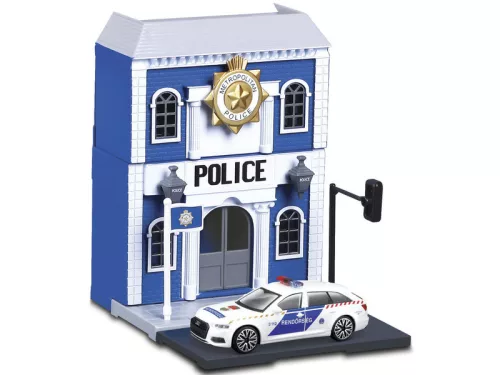 Bburago city 1:43 - Audi A6 rendőrautó és rendőrörs