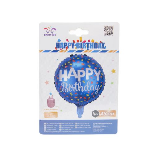 45 cm Happy Birthday fólia lufi, többféle- héliummal tölthetõ