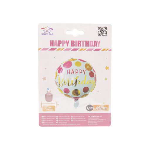 45 cm Happy Birthday fólia lufi, többféle, héliumm