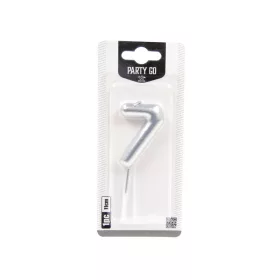 7-s szám gyertya EZÜST 6 cm