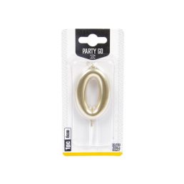 0-s szám gyertya ARANY 6 cm