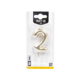 2-s szám gyertya ARANY 6 cm
