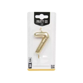 7-s szám gyertya ARANY 6 cm