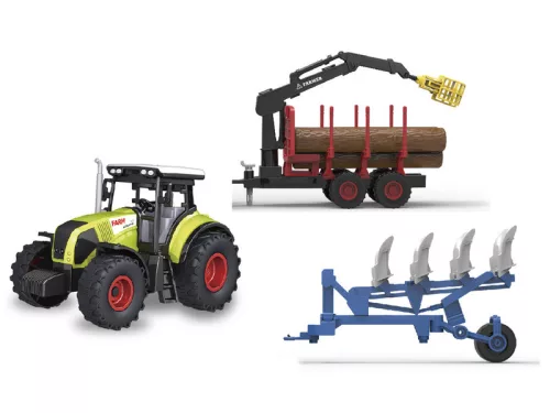 Zenélő világító traktor utánfutóval