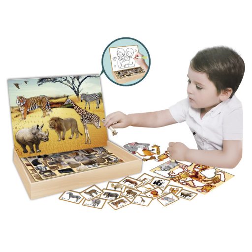 2IN1 mágneses puzzle - vadállatok, 86 db