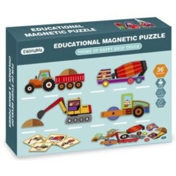 2IN1 mágneses puzzle - munkagépek - 75 db