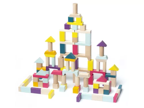 Fa építőkocka - 100 db-os