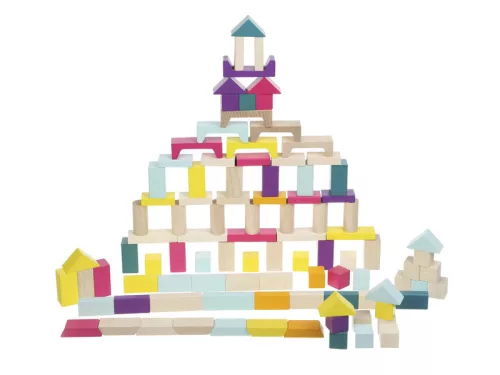 Fa építőkocka - 100 db-os