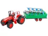 Traktor ekével és utánfutóval