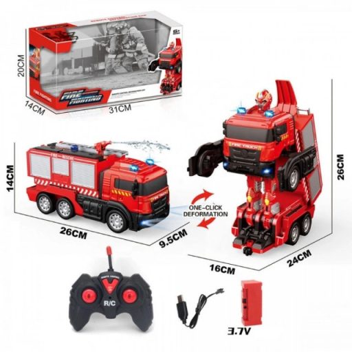 RC transzformer tűzoltó autó - vizet spriccel