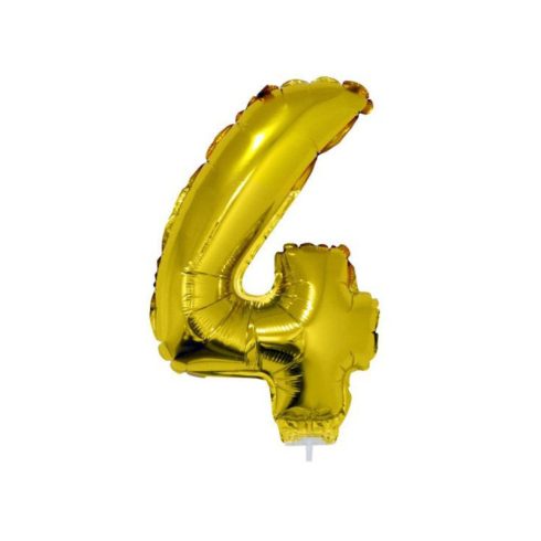 Számos lufi - 4, arany, 42 cm