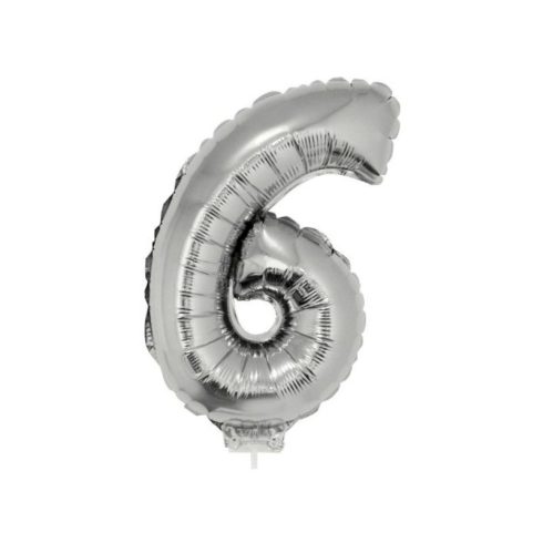 Számos lufi - 6, ezüst, 42 cm