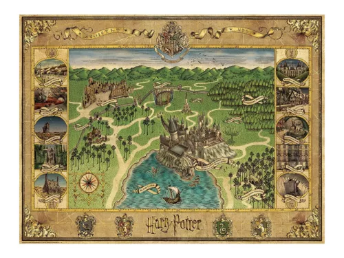 Puzzle 1500 db - Roxfort térképe