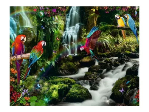 Puzzle 2000 db - Színes papgájok a dzsungelban