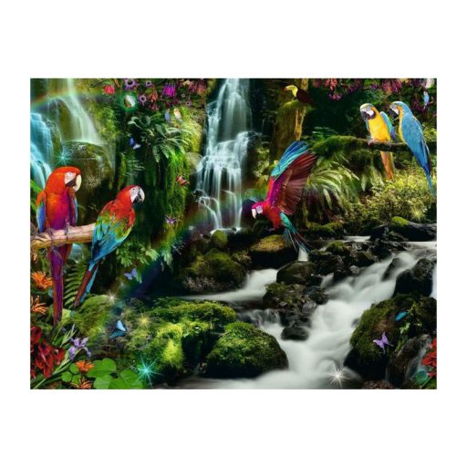 Puzzle 2000 db - Színes papgájok a dzsungelban