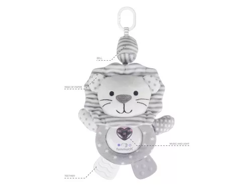 Zenélő, világító plüss oroszlán