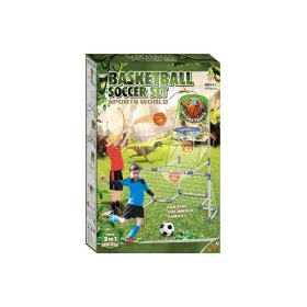   2IN1 focikapu és kosárpalánk 12 cm kosárlabdával, 14 cm focilabdával, pumpával