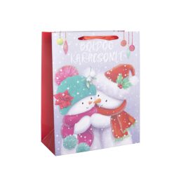 Papírtasak Cuki hóemberek 18*23cm