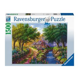 Puzzle 1500 db - Ház a folyónál
