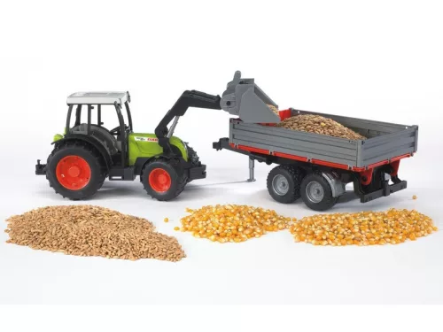 Bruder-Claas Nectis markolós traktor utánfutóval