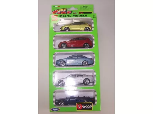 Bburago 1:43 Street Fire kisautó 5 db-os csomag