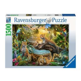 Puzzle 1500 db - Leopárdok a dzsungelben