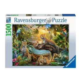 Puzzle 1500 db - Leopárdok a dzsungelben