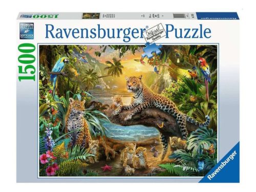 Puzzle 1500 db - Leopárdok a dzsungelben