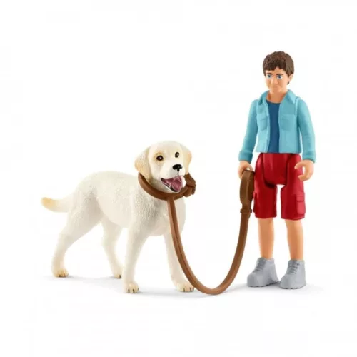 Schleich séta labrador retriverrel - 42478