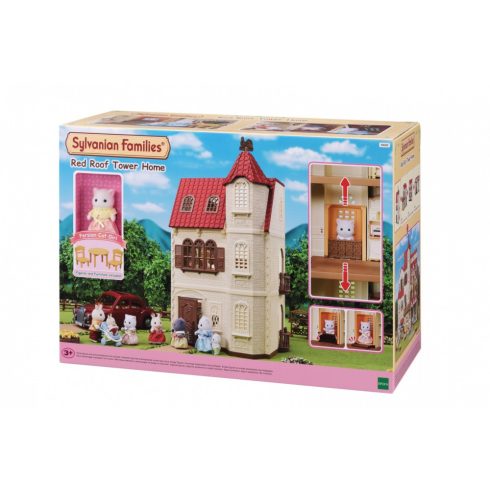 Sylvanian Families - Piros tetős, emeletes, tornyos ház