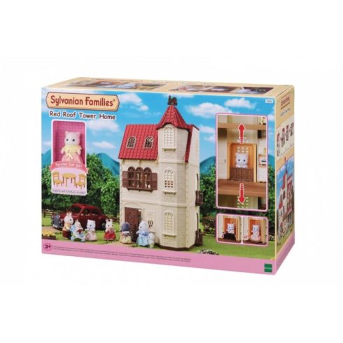 Sylvanian Families - Piros tetős, emeletes, tornyos ház