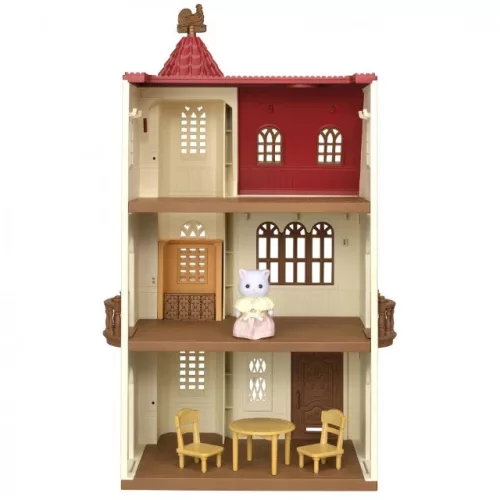 Sylvanian Families - Piros tetős, emeletes, tornyos ház