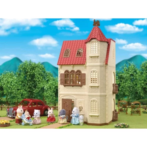 Sylvanian Families - Piros tetős, emeletes, tornyos ház