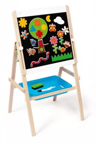 Fa kétoldalas mágneses rajztábla állvánnyal