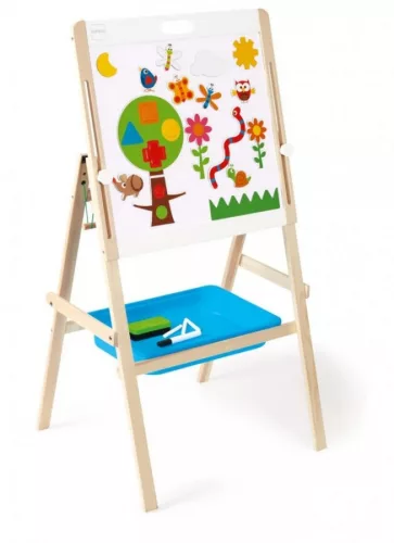 Fa kétoldalas mágneses rajztábla állvánnyal