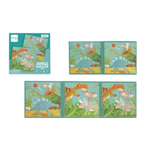 Mágneses puzzle könyv - Dínók