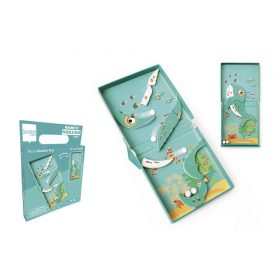   2 az 1-ben mágneses puzzle és golyófuttató játék - Bálnás