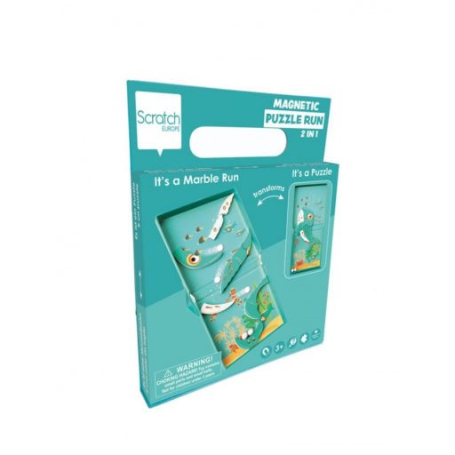 2 az 1-ben mágneses puzzle és golyófuttató játék - Bálnás
