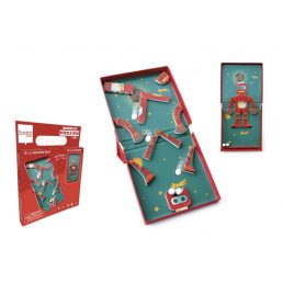   2 az 1-ben mágneses puzzle és golyófuttató játék - Robotos