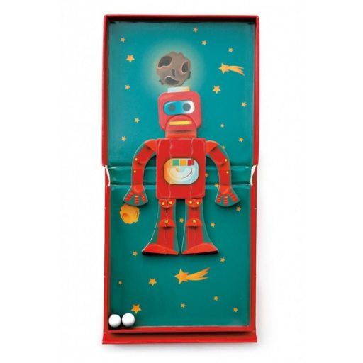2 az 1-ben mágneses puzzle és golyófuttató játék - Robotos