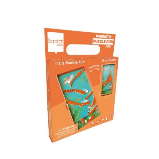 2 az 1-ben mágneses puzzle és golyófuttató játék - Dinós